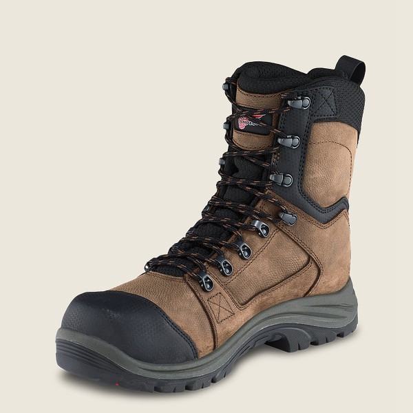 Red Wing Mens Trades - 8-inch Insulated Waterproof Toe - Safety Boots Brown/Black - 0869VPQKY